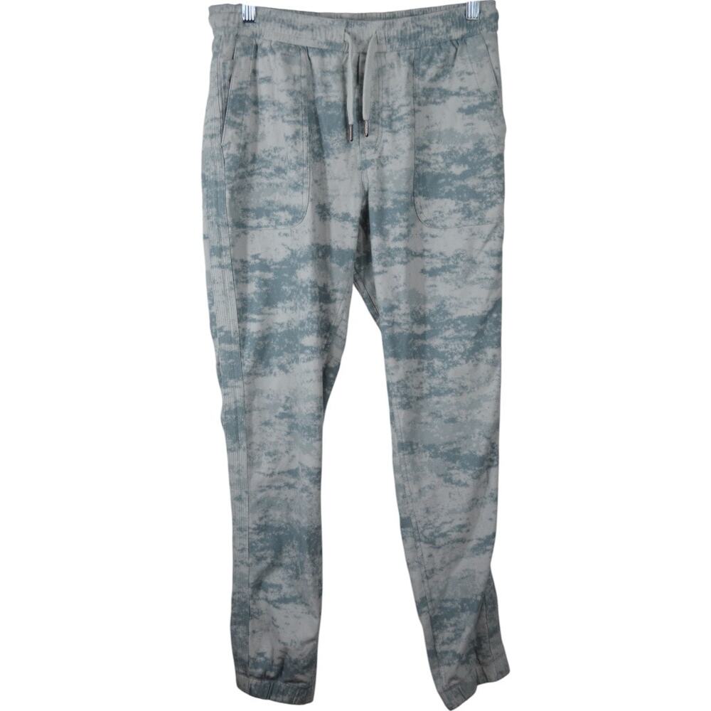 Athleta Farallon Jogger Pants Small Cloud Camo Gray Blue Pull-On Stretch